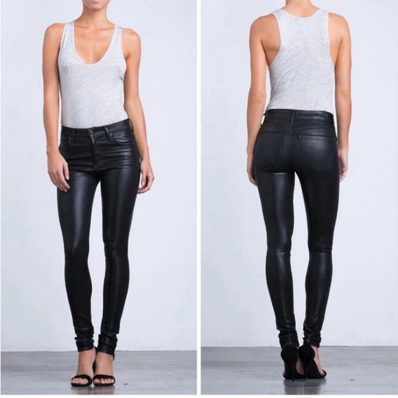 Citizens of Humanity Rocket High Rise Wax Coated Leatherette Skinny Jeans - Picture 4 of 14